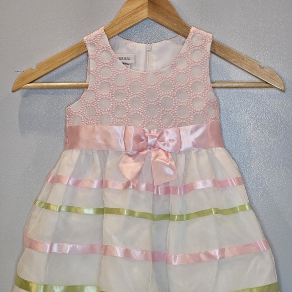 Bonnie Jean Satin Ribbon Dress Pink & Green Size 2T - Picture 6 of 15